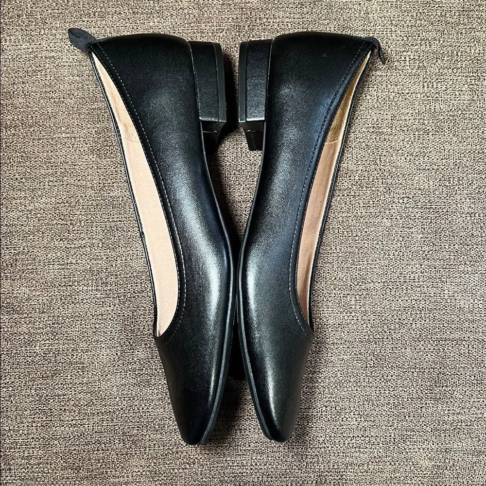 New Life Stride Cameo Women’s Flats Size 9.5W in Black Smooth